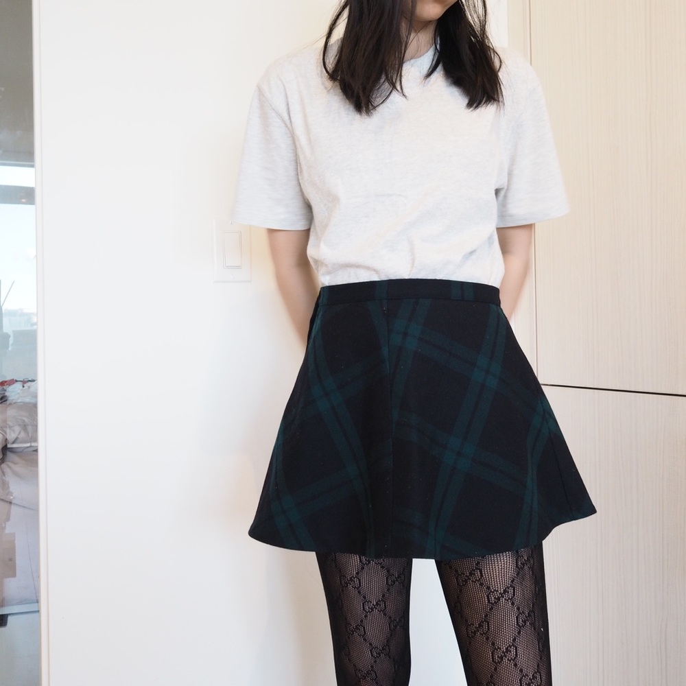 Silence + Noise Plaid Mini Skirt